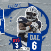 a football player named elliott is holding a ball