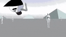 a cartoon drawing of a person with a huge head