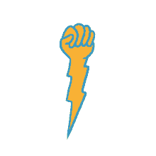 orange lightning hand lightning hand fist up youth olympic games rayo