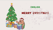 Merry Christmas Greeting In Different Languages Pants Bear Wish Everyone Merry Christmas GIF