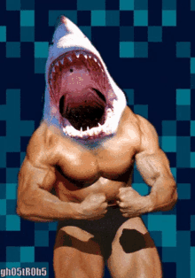 Shark Head Monster GIF - Shark Head Monster Muscle Freak GIFs