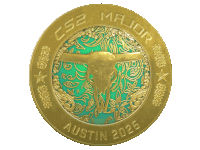 a gold coin with a bull skull and the year 2025