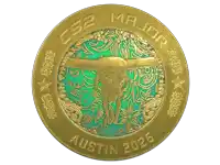 a gold coin with a bull skull and the year 2025