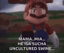 mario is taking a selfie in a video game while holding a cell phone .