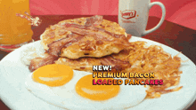 Dennys Premium Bacon Loaded Pancakes GIF - Dennys Premium Bacon Loaded Pancakes Breakfast GIFs