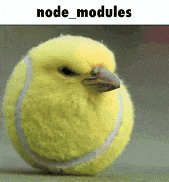 a yellow tennis ball with a bird 's beak on it
