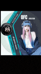 a woman wearing headphones is on the cover of a cd titled ofc kreator