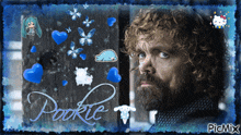 a picture of a man with a beard and the name pookie on it