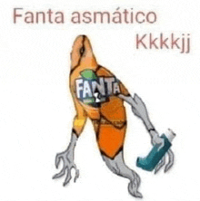 a cartoon of a frog with a bottle of fanta on its back .