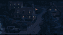 a cartoon of a girl with a black cat on a broom