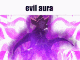 a cartoon character is surrounded by purple smoke and evil aura