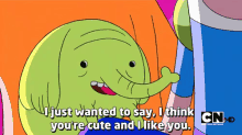 I Just Wanted To Say, I Think You'Re Cute And I Like You - Adventure Time GIF