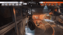a screenshot of a video game showing the los angeles gladiators and san francisco shock