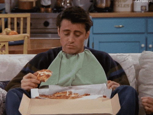 Mini Toy Joey Tribbiani Comendo Pizza - Friends
