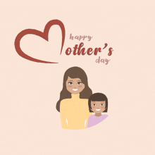 a mother 's day card with a dog and a cat