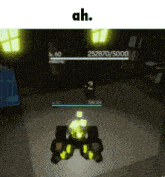 a screenshot of a video game with the words ah on the top