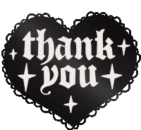 Thank You Goth Sticker - Thank You Goth Stickers