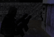a video game character is being attacked by a giant monster