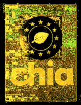 a yellow and black sign that says chia on it