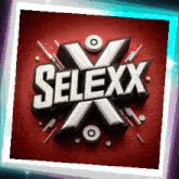 a pixel art logo for selexx with a target in the center