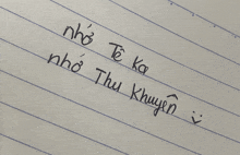 a piece of paper with the words nho te ka nho thu khuyen written in black