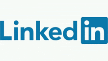 a blue and white logo for linkedin is shown