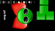 a screenshot of a game called wsg mf with a green alien