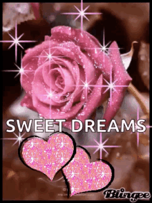sweet dreams flowers sparkles rose heart