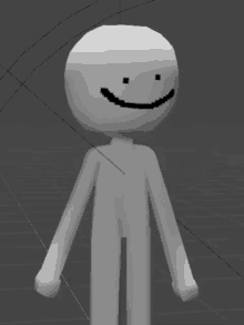 a 3d model of a stick figure with a smiley face