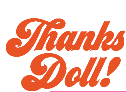 Thanks Doll Babe Sticker - Thanks Doll Babe Thank You Stickers