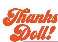 Thanks Doll Babe Sticker - Thanks Doll Babe Thank You Stickers