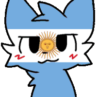a cartoon drawing of a cat with the brazilian flag on its face