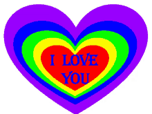 i love you rainbow hearts ily
