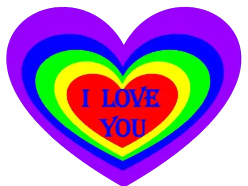 I Love You Rainbow Sticker - I Love You Rainbow Hearts Stickers