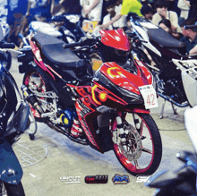 a motorcycle with the number 42 on it