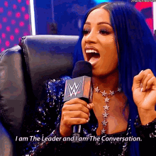 Sasha Banks I Am The Leader GIF - Sasha Banks I Am The Leader The Conversation GIFs