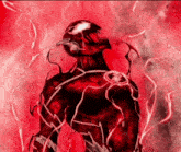 a drawing of a superhero with red lightning bolts on his back