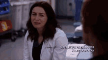 a woman in a lab coat with the name kiley donovan on the bottom left
