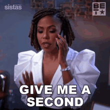 Give Me A Second Andrea Barnes GIF - Give Me A Second Andrea Barnes Sistas GIFs