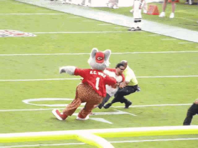 Kc Wolf Jumping On Man GIF - Kc Wolf Jumping On Man Security GIFs