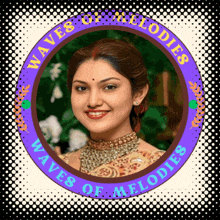 a picture of a woman in a purple circle with the words waves of melodies