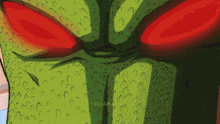 a drawing of a green monster with red eyes by leo amaya 21