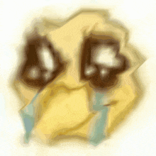 a drawing of a face with tears coming out of it 's eyes