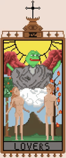 Pepe Tarot Cards GIF - Pepe Tarot Cards The Lover GIFs