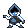 a pixel art drawing of a blue and black object .