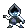 a pixel art drawing of a blue and black object .