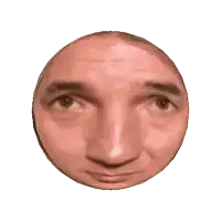 a close up of a man 's face in a circle