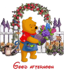 good afternoon winnie the pooh garden flowers