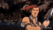 Throwing A Spear Teela GIF - Throwing A Spear Teela Masters Of The Universe Revelation GIFs