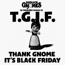 a poster for sherlock gnomes in theatres march 23